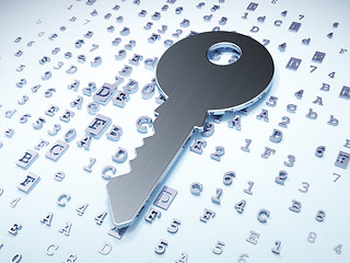 Image showing Privacy concept: Silver Key on digital background