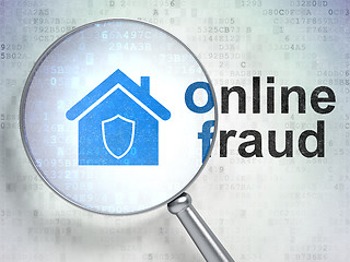 Image showing Safety concept: Home and Online Fraud with optical glass