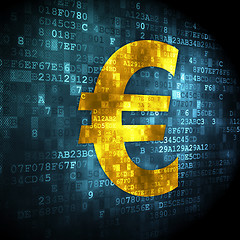 Image showing Currency concept: Euro on digital background