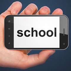 Image showing Education concept: School on smartphone