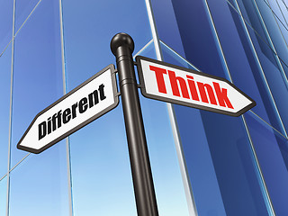 Image showing Education concept: Think Different on Building background