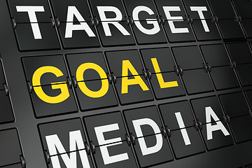 Image showing Advertising concept: Goal on airport board background