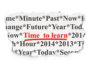 Image showing Timeline concept: Time to Learn on Paper background