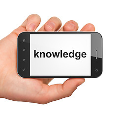 Image showing Education concept: Knowledge on smartphone