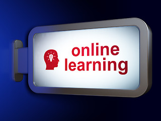 Image showing Education concept: Online Learning and Head Whis Light Bulb on b