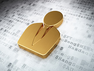 Image showing News concept: Golden Business Man on digital background