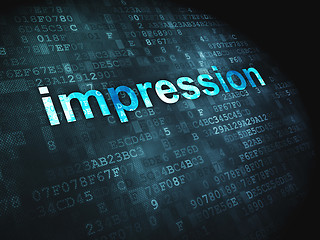 Image showing Marketing concept: Impression on digital background