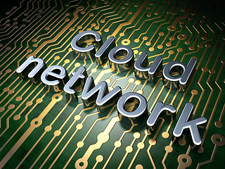 Image showing Cloud technology concept: Cloud Network on circuit board backgro