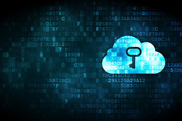 Image showing Cloud technology concept: Cloud Whis Key on digital background