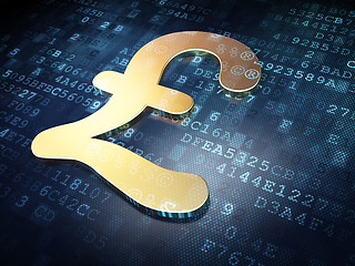 Image showing Currency concept: Golden Pound on digital background