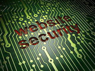 Image showing SEO web development concept: Website Security on circuit board b