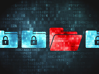 Image showing Business concept: Folder Whis Padlock on digital background