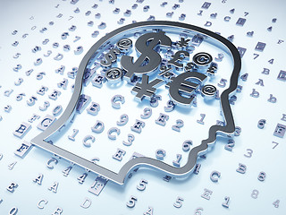 Image showing Education concept: Silver Finance Symbol on digital background
