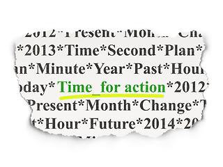 Image showing Timeline concept: Time for Action on Paper background