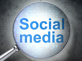 Image showing Social media concept: Social Media with optical glass