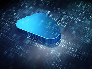 Image showing Cloud technology concept: Blue Cloud on digital