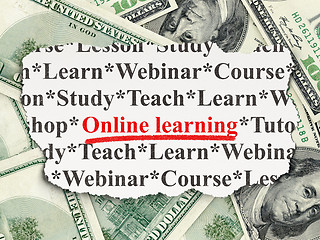 Image showing Education concept: Online Learning on Money background