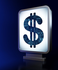 Image showing Currency concept: Dollar on billboard background