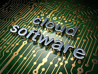 Image showing Cloud technology concept: Cloud Software on circuit board