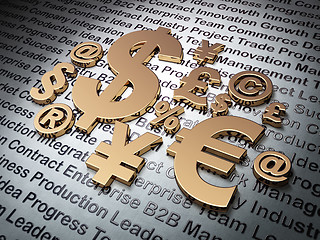 Image showing Finance concept: Golden Symbol on Business background