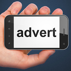 Image showing Marketing concept: Advert on smartphone