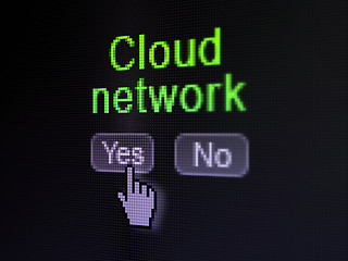 Image showing Networking concept: Cloud Network on digital computer screen