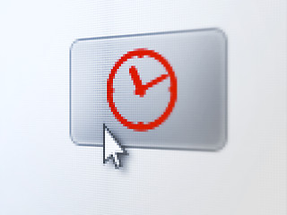 Image showing Time concept: Clock on digital button background