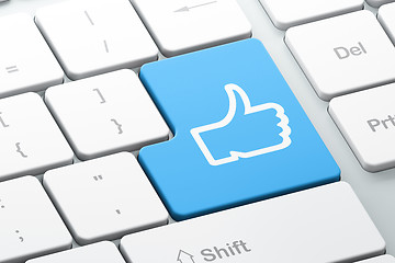 Image showing Social media concept: Like on computer keyboard background