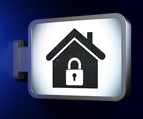 Image showing Security concept: Home on billboard background