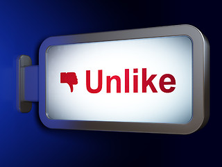 Image showing Social network concept: Unlike and Unlike on billboard backgroun