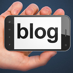 Image showing SEO web design concept: Blog on smartphone