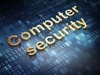Image showing Security concept: Golden Computer Security on digital background