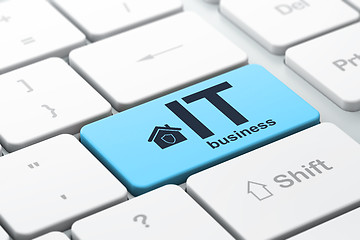 Image showing Finance concept: Home and IT Business on computer keyboard backg