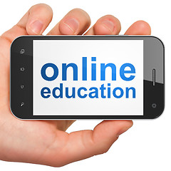 Image showing Education concept: Online Education on smartphone