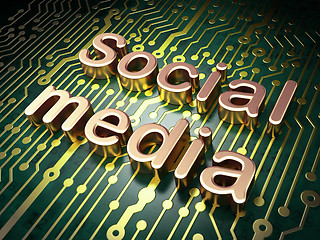 Image showing Social media concept: Social Media on circuit board background