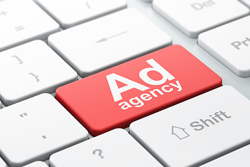 Image showing Marketing concept: Ad Agency on computer keyboard background