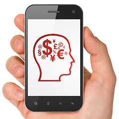 Image showing Marketing concept: Finance Symbol on smartphone