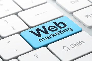 Image showing SEO web development concept: Web Marketing on computer keyboard