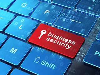 Image showing Key and Business Security on computer keyboard