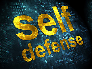 Image showing Safety concept: Self Defense on digital background