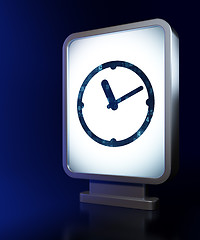 Image showing Time concept: Clock on billboard background