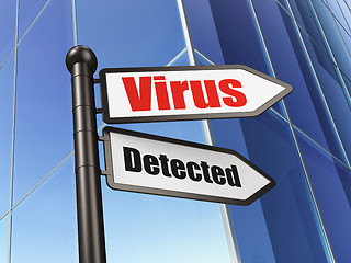 Image showing Privacy concept: Virus Detected on Business Building background