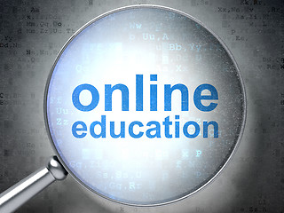 Image showing Education concept: Online Education with optical glass on digita