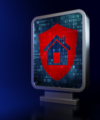 Image showing Security concept: Shield on billboard background