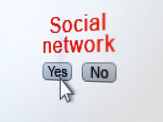 Image showing Social network concept: Social Network on digital computer scree