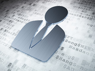 Image showing News concept: Silver Business Man on digital background