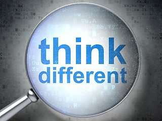 Image showing Education concept: Think Different with optical glass