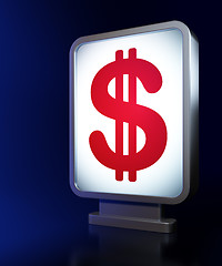 Image showing Currency concept: Dollar on billboard background