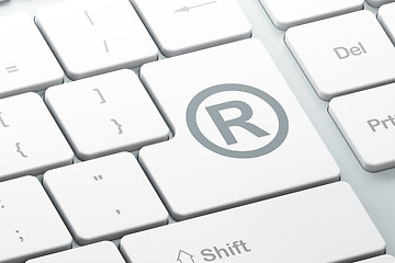 Image showing Law concept: Registered on computer keyboard background