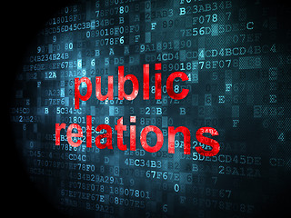 Image showing Advertising concept: Public Relations on digital background